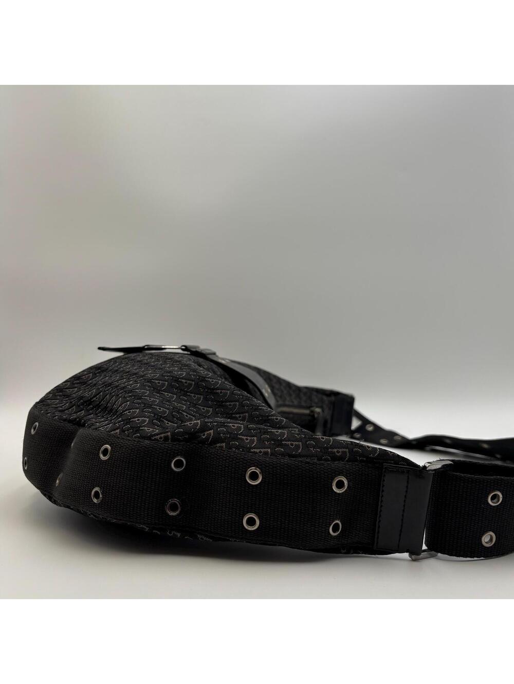 Christian Dior Vintage Black Diorissimo Monogram Saddle Messenger Shoulder Bag - Picture 6 of 13